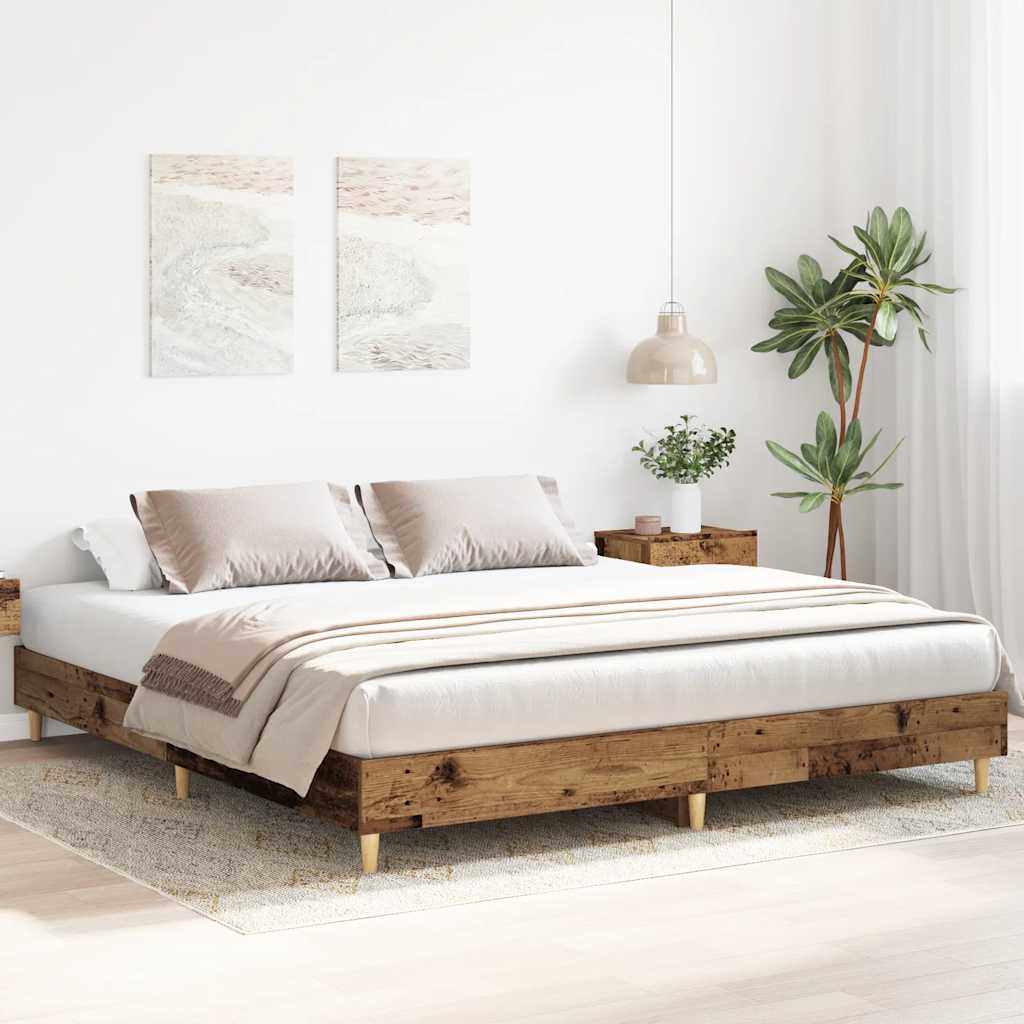 Bettgestell ohne Matratze Altholz 180x200cm Holzwerkstoff