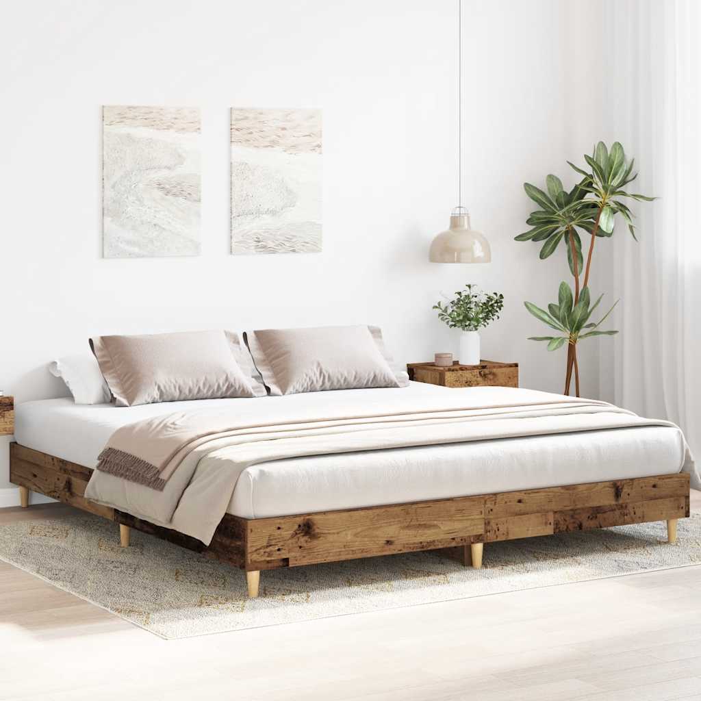 Bettgestell ohne Matratze Altholz-Optik 180x200cm Holzwerkstoff