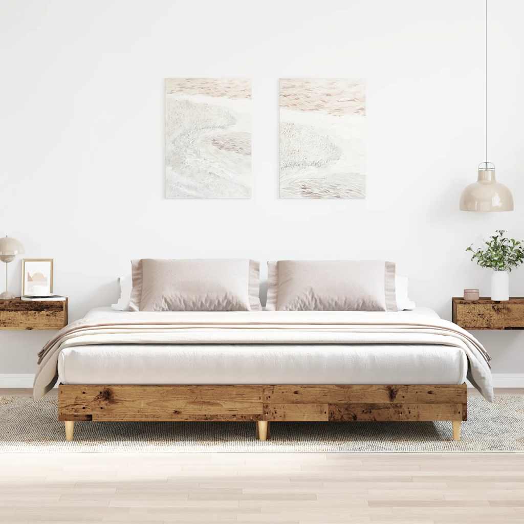 Bettgestell ohne Matratze Altholz 180x200cm Holzwerkstoff