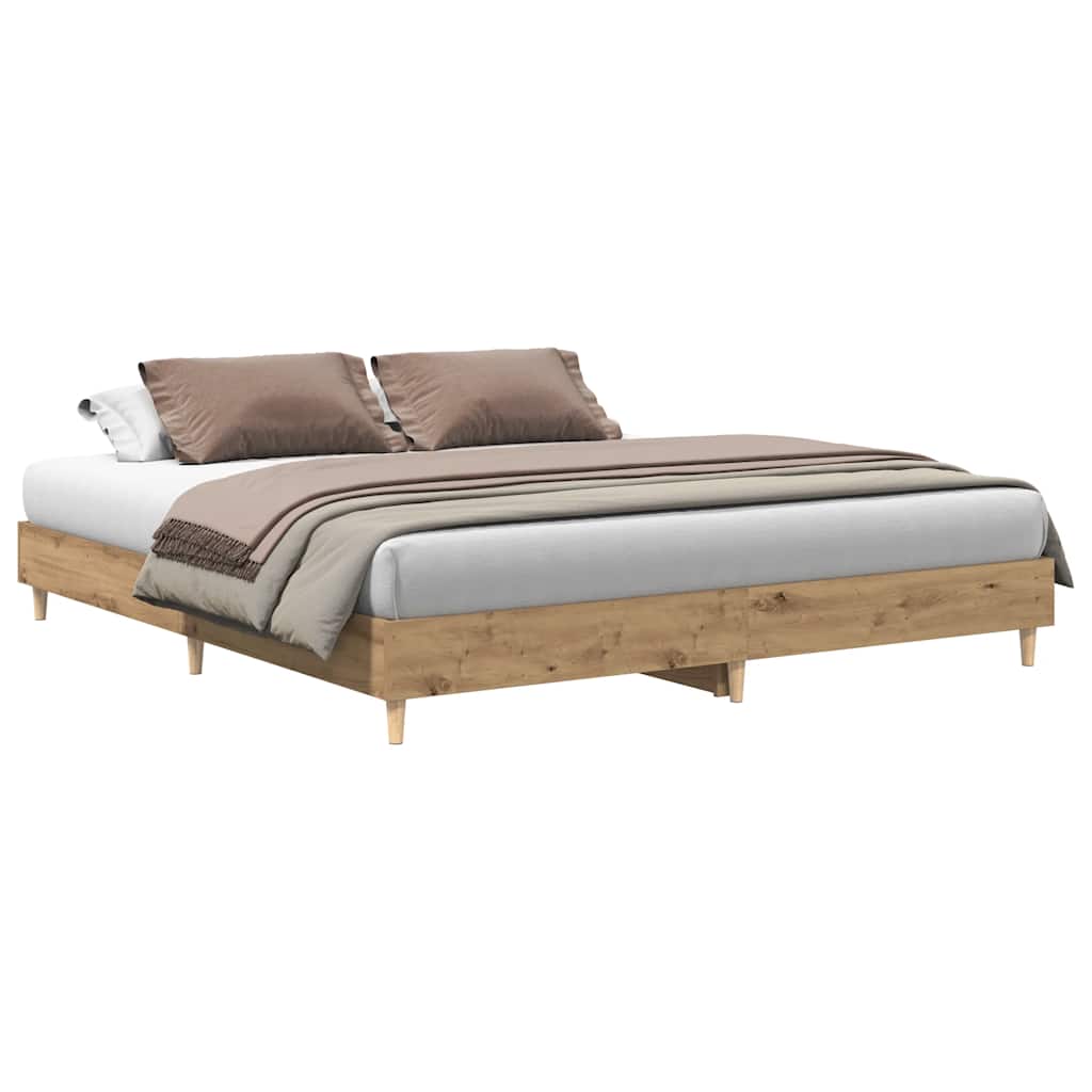 Bettgestell ohne Matratze Artisan-Eiche 180x200cm Holzwerkstoff