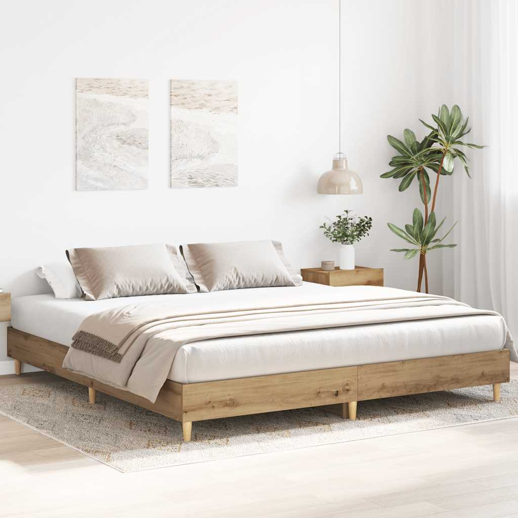 Bettgestell ohne Matratze Artisan-Eiche 180x200cm Holzwerkstoff