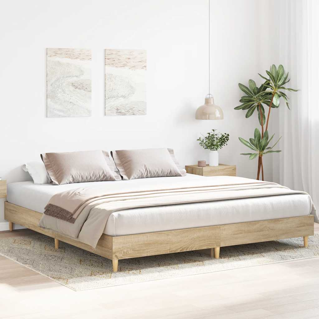 Bettgestell ohne Matratze Sonoma-Eiche 160x200 cm Holzwerkstoff