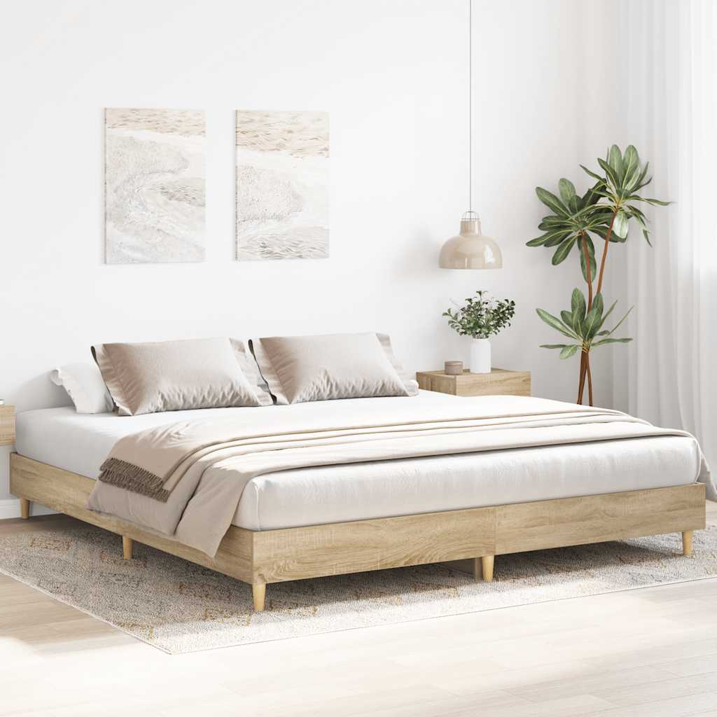 Bettgestell ohne Matratze Sonoma-Eiche 160x200 cm Holzwerkstoff