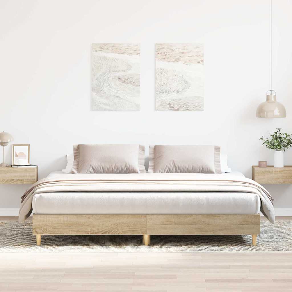 Bettgestell ohne Matratze Sonoma-Eiche 160x200 cm Holzwerkstoff