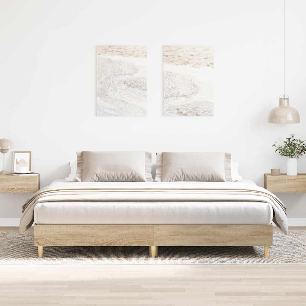 Bettgestell ohne Matratze Sonoma-Eiche 160x200 cm Holzwerkstoff