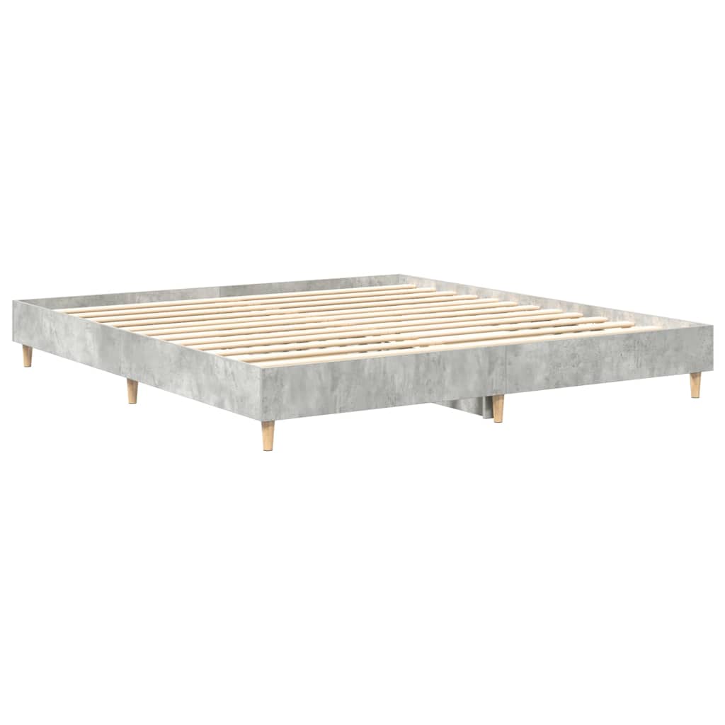 Bettgestell ohne Matratze Betongrau 160x200 cm Holzwerkstoff
