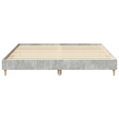 Bettgestell ohne Matratze Betongrau 160x200 cm Holzwerkstoff