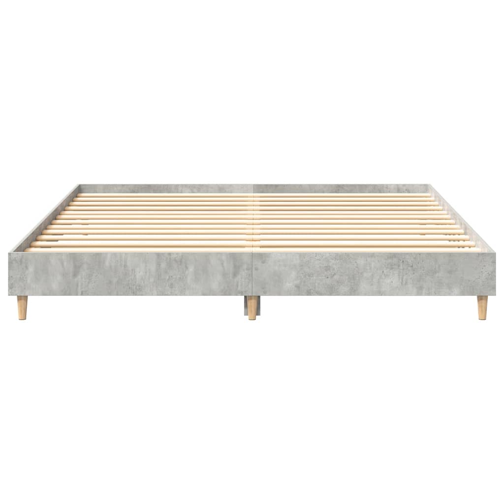 Bettgestell ohne Matratze Betongrau 160x200 cm Holzwerkstoff
