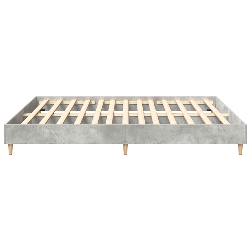 Bettgestell ohne Matratze Betongrau 160x200 cm Holzwerkstoff