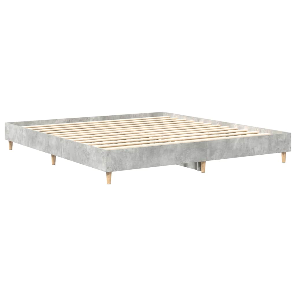 Bettgestell ohne Matratze Betongrau 160x200 cm Holzwerkstoff