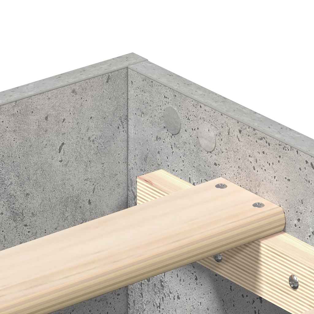 Bettgestell ohne Matratze Betongrau 160x200 cm Holzwerkstoff