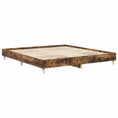 Bettgestell ohne Matratze Räuchereiche 160x200 cm Holzwerkstoff