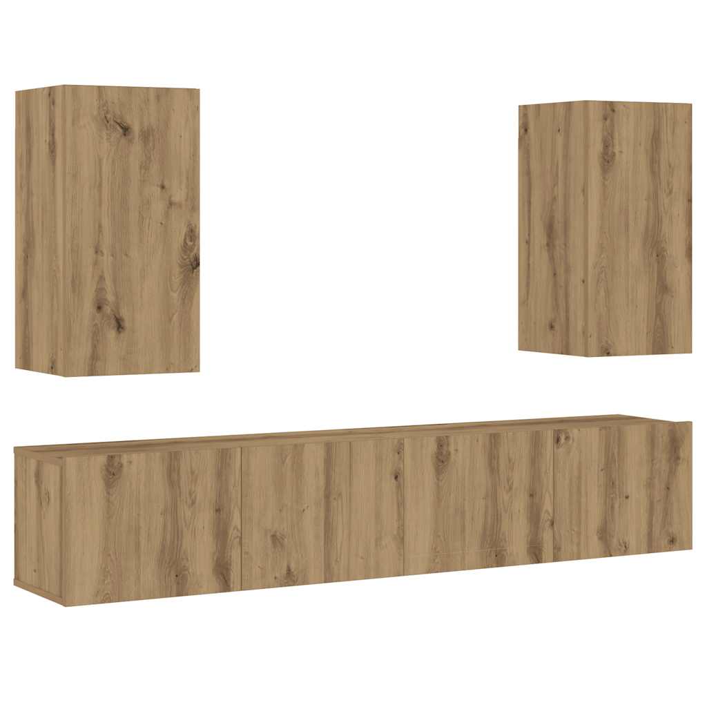 TV-Wandschränke 4 Stk. Artisan-Eiche Holzwerkstoff