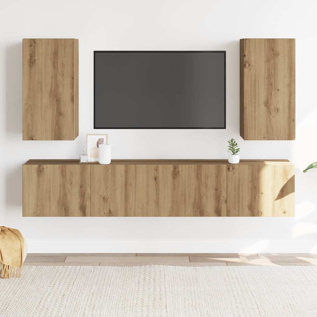 TV-Wandschränke 4 Stk. Artisan-Eiche Holzwerkstoff