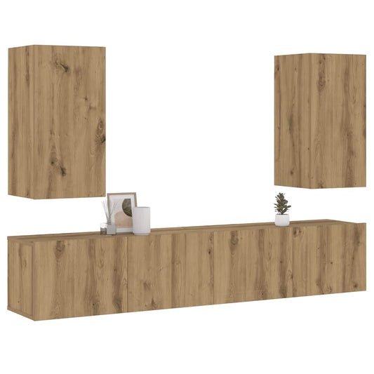 TV-Wandschränke 4 Stk. Artisan-Eiche Holzwerkstoff