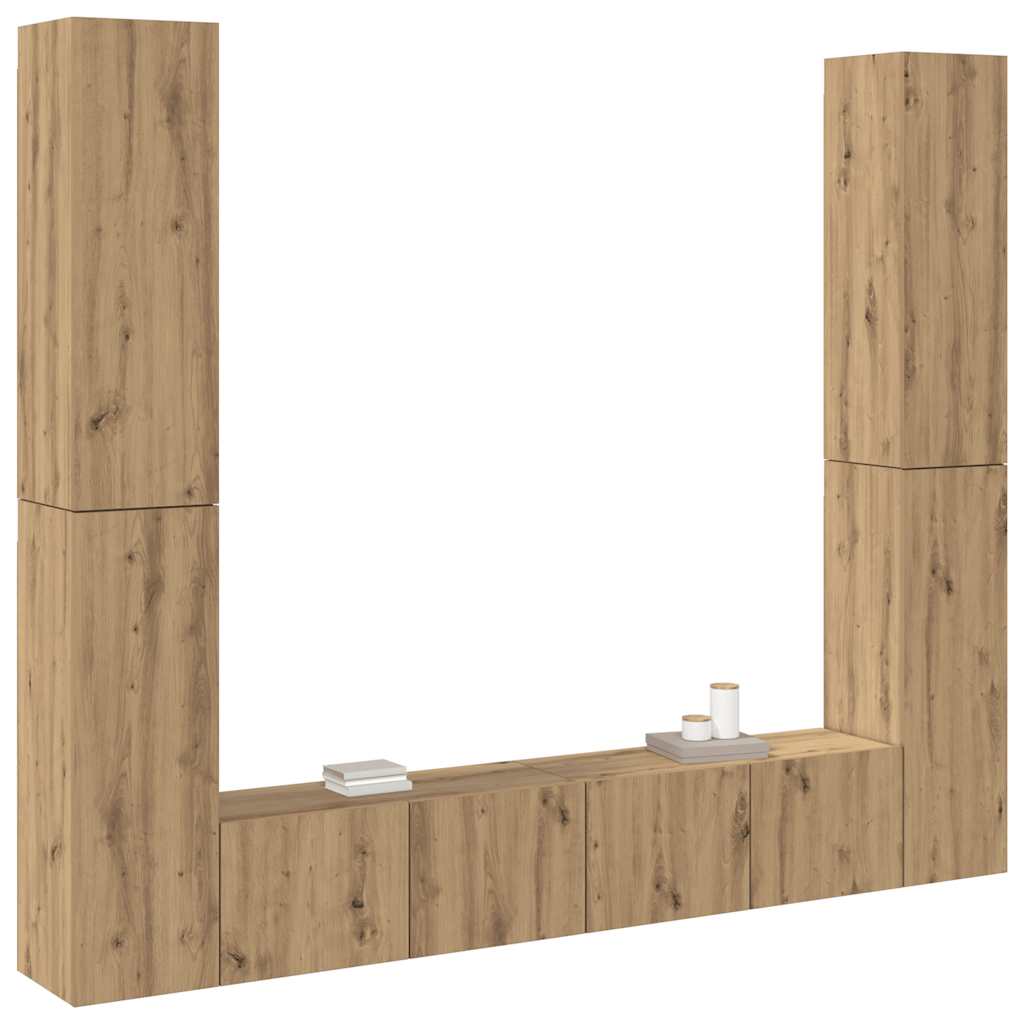 TV-Wandschränke 6 Stk. Artisan-Eiche Holzwerkstoff