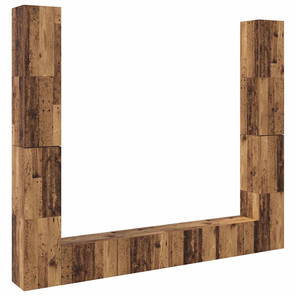 TV-Wandschränke 6 Stk. Altholz-Optik Holzwerkstoff