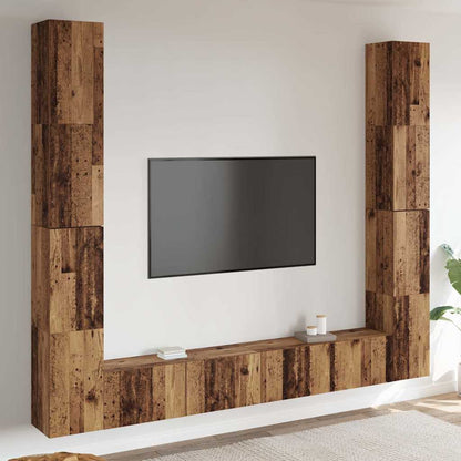 TV-Wandschränke 6 Stk. Altholz-Optik Holzwerkstoff