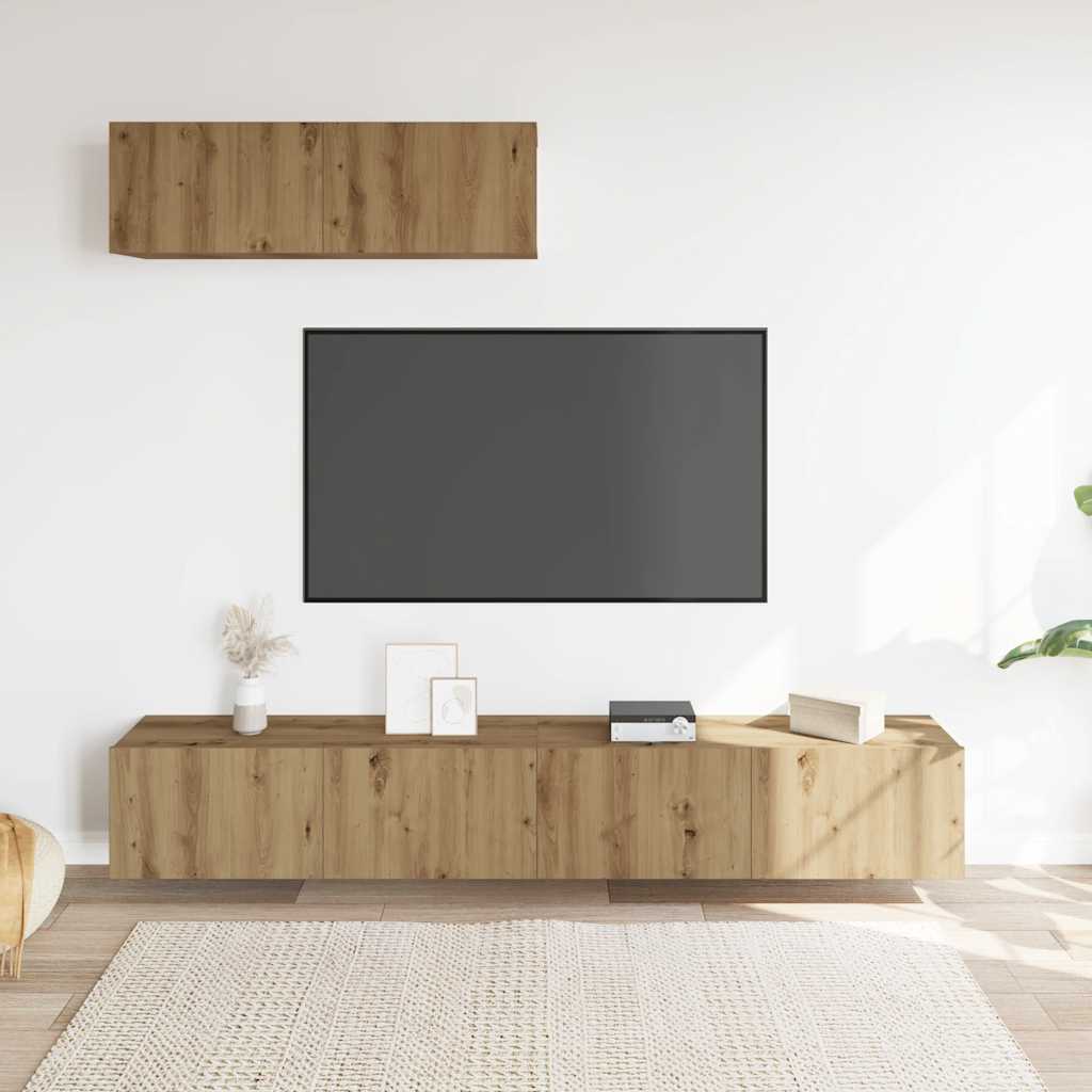 TV-Wandschränke 3 Stk. Artisan-Eiche 100x30x30 cm Holzwerkstoff