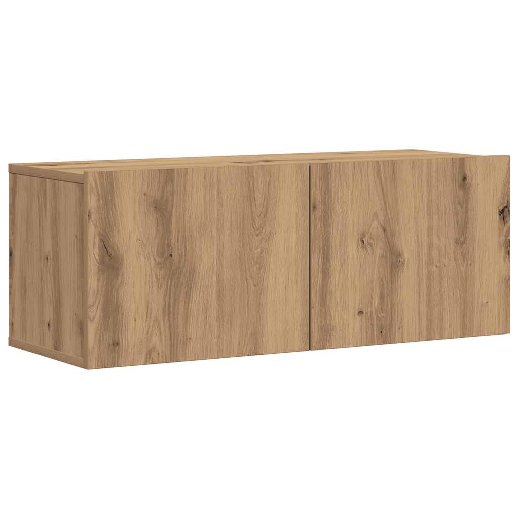 7-tlg. TV-Schrank-Set Wandmontage Artisan-Eiche Holzwerkstoff