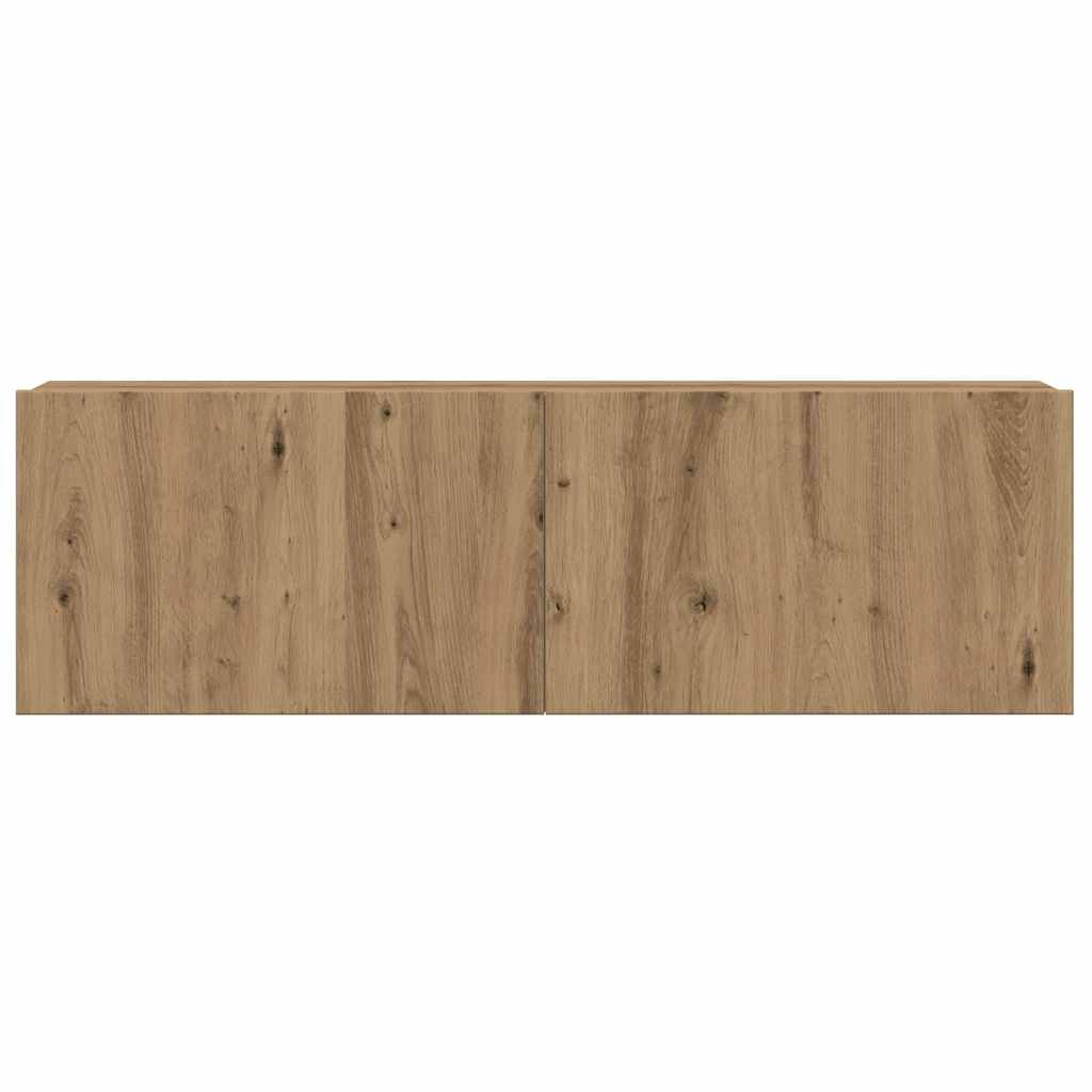 8-tlg. TV-Schrank-Set Wandmontage Artisan-Eiche Holzwerkstoff
