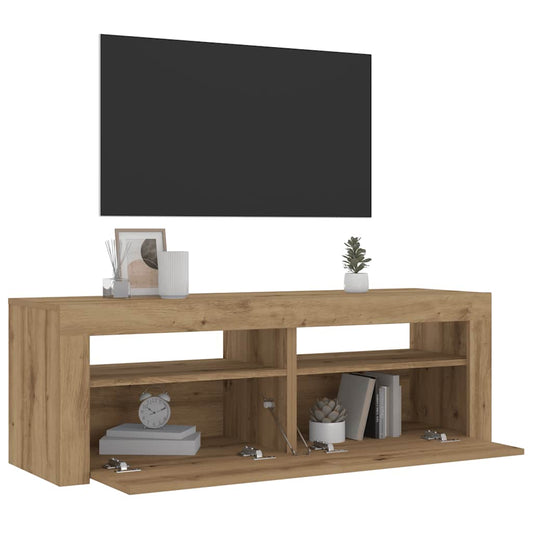 Tables de chevet 2 pièces avec LED Chêne artisanal 60x35x40 cm