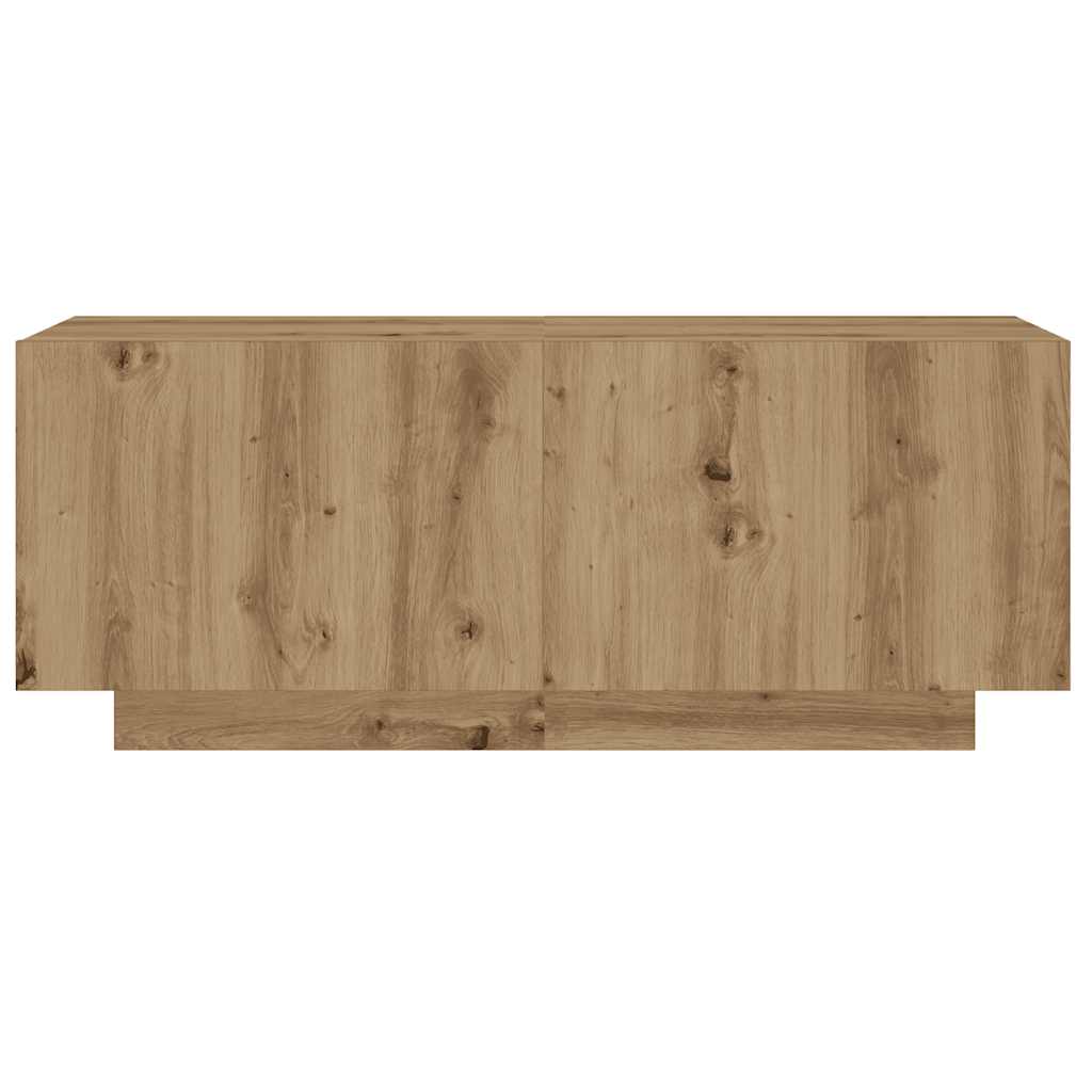 Meuble TV avec éclairage LED Chêne artisanal 180x35x40 cm