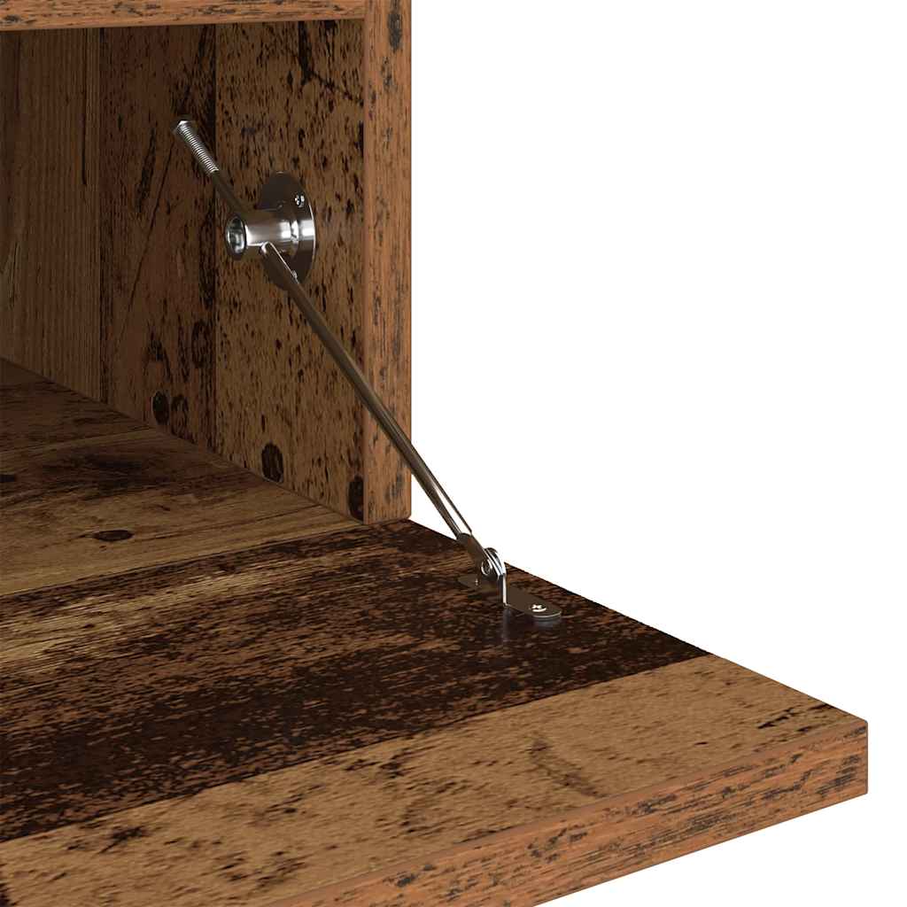TV-Schrank mit LED-Leuchten Altholz-Optik 200x35x40 cm