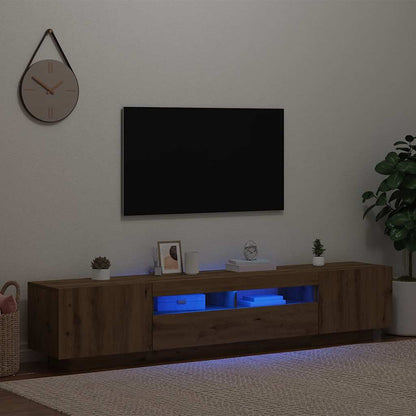 TV-Schrank mit LED-Leuchten Artisan-Eiche 200x35x40 cm
