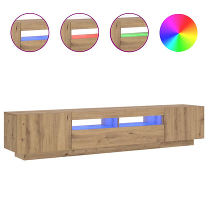 TV-Schrank mit LED-Leuchten Artisan-Eiche 200x35x40 cm