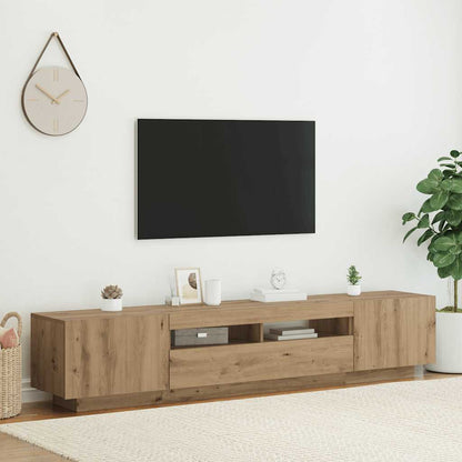 TV-Schrank mit LED-Leuchten Artisan-Eiche 200x35x40 cm