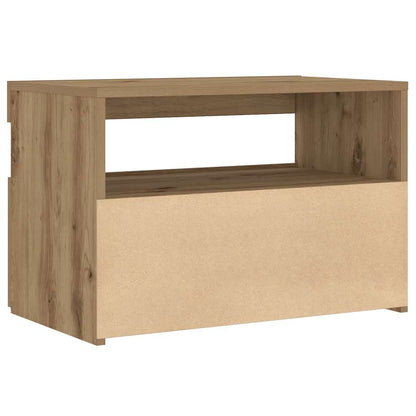 Nachttisch mit LED-Leuchten Artisan-Eiche 60x35x40 cm
