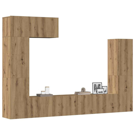 5-tlg. TV-Schrank-Set Wandmontage Artisan-Eiche Holzwerkstoff