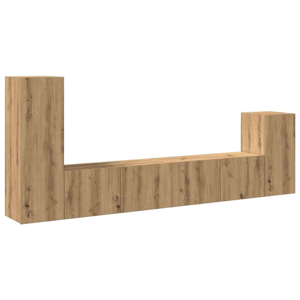 4-tlg. TV-Schrank-Set Wandmontage Artisan-Eiche Holzwerkstoff