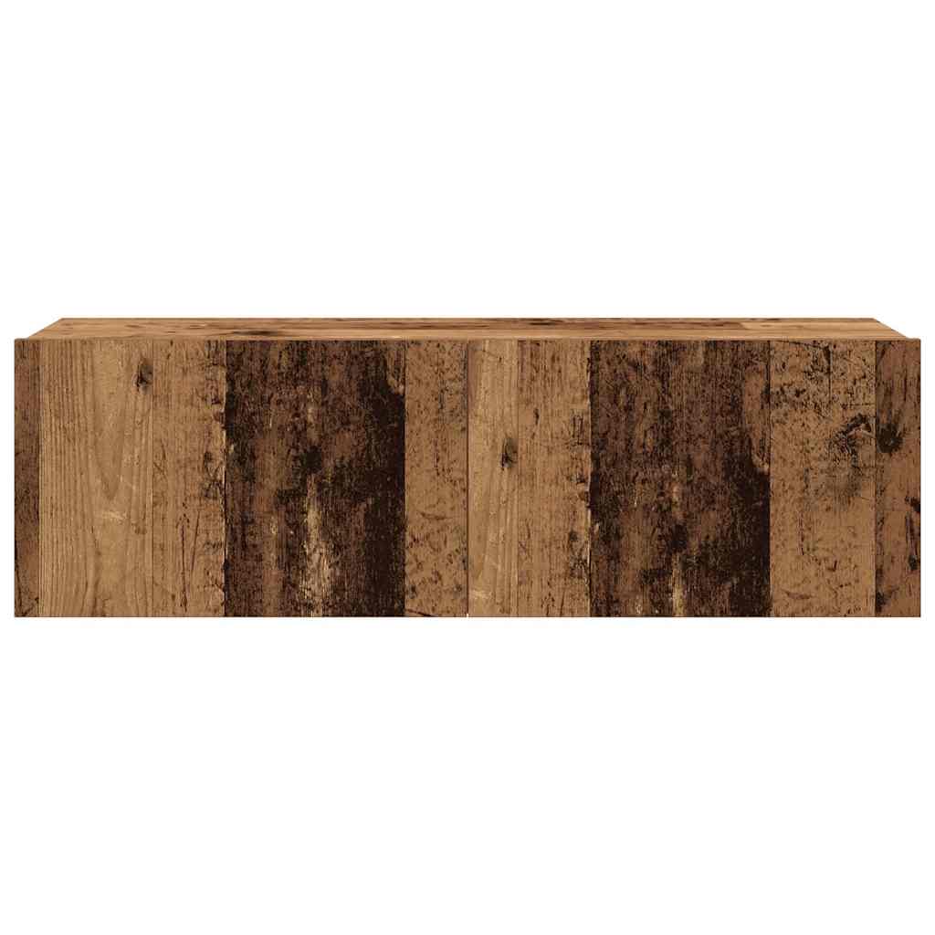 4-tlg. TV-Schrank-Set Wandmontage Altholz-Optik Holzwerkstoff