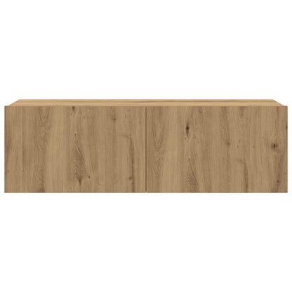 4-tlg. TV-Schrank-Set Wandmontage Artisan-Eiche Holzwerkstoff