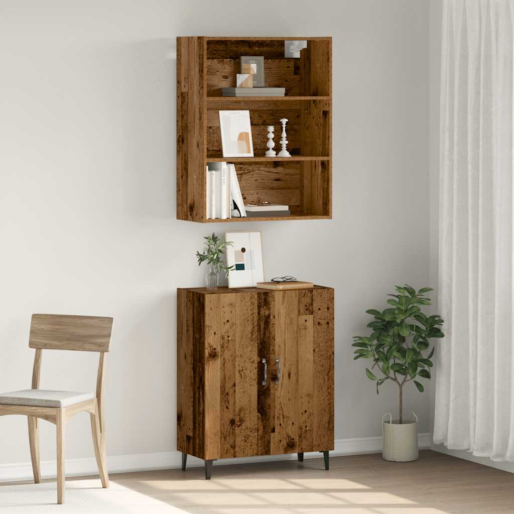 Sideboard mit Wandschrank Altholz-Optik Holzwerkstoff