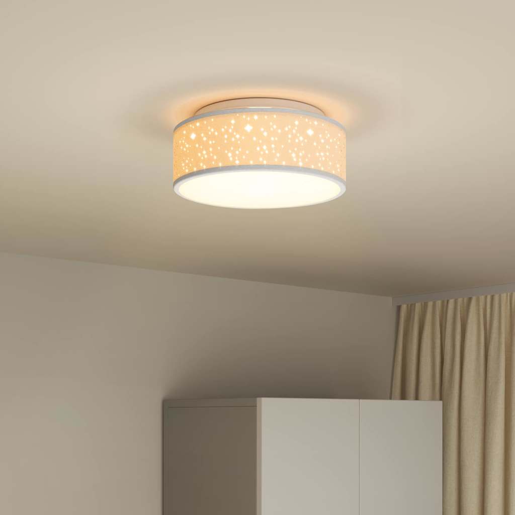 Deckenlampe mit Strahlern Grau 30 x 30 x 13,5 cm Stoff