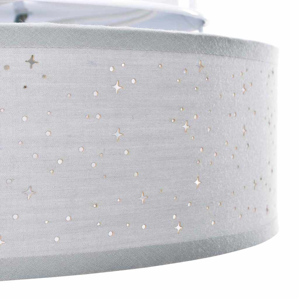 Deckenlampe mit Strahlern Grau 38 x 38 x 13,5 cm Stoff