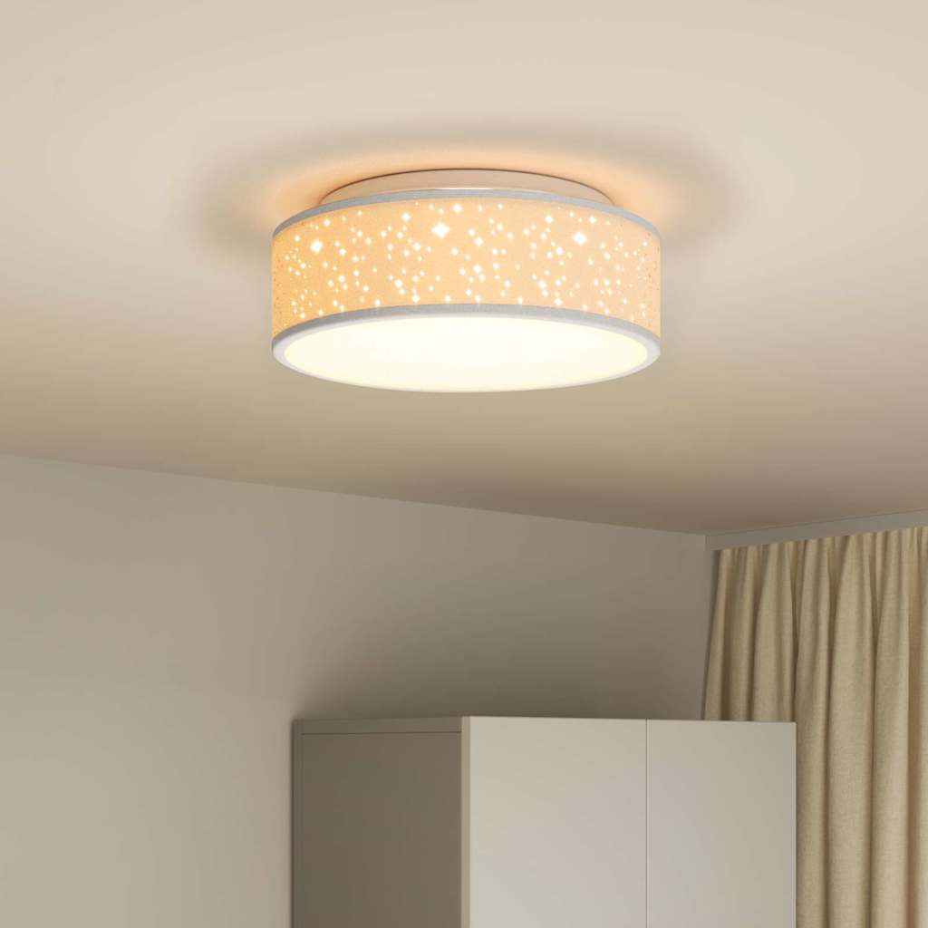 Deckenlampe mit Strahlern Grau 38 x 38 x 13,5 cm Stoff