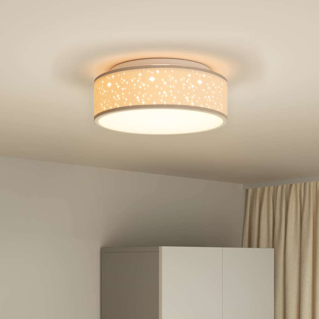 Deckenlampe mit Strahlern Taupe 38 x 38 x 13,5 cm Stoff
