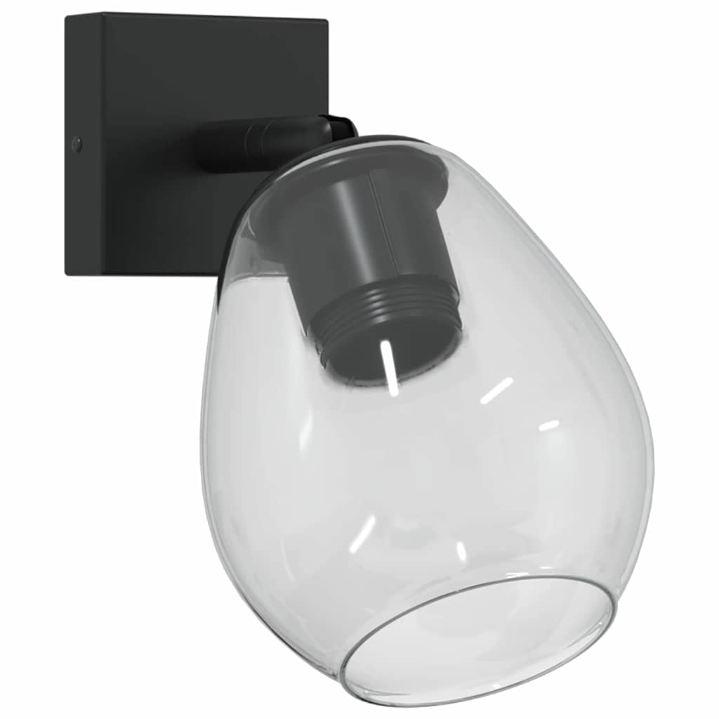 Deckenstrahler Schwarz 13 x 13 x 26 cm Glas und Metall