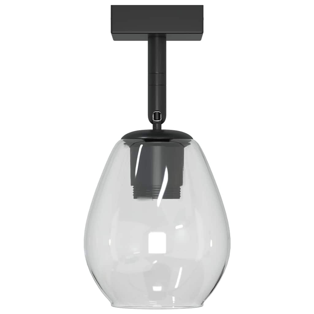 Deckenstrahler Schwarz 13 x 13 x 26 cm Glas und Metall