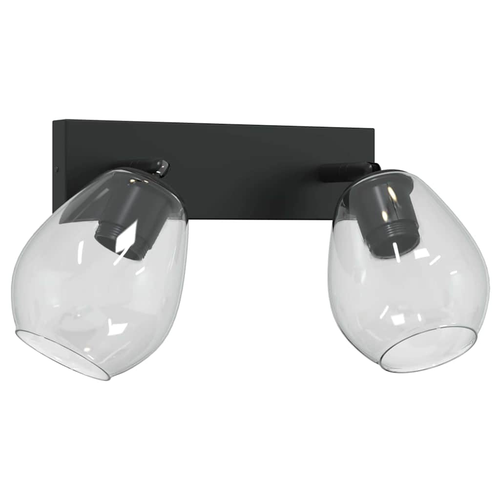 Deckenstrahler Schwarz 33 x 13 x 26 cm Glas und Metall