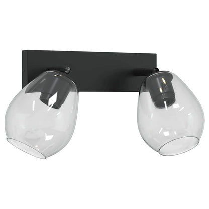 Deckenstrahler Schwarz 33 x 13 x 26 cm Glas und Metall