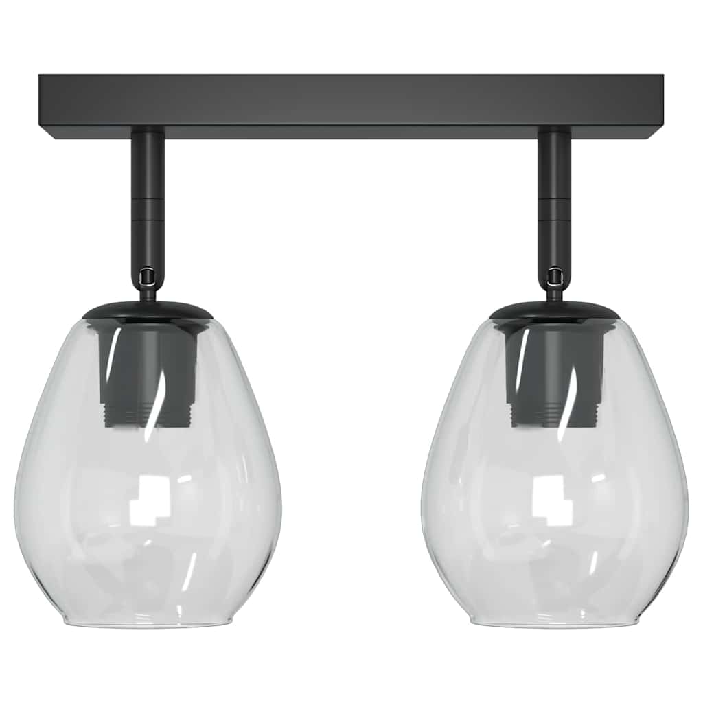 Deckenstrahler Schwarz 33 x 13 x 26 cm Glas und Metall