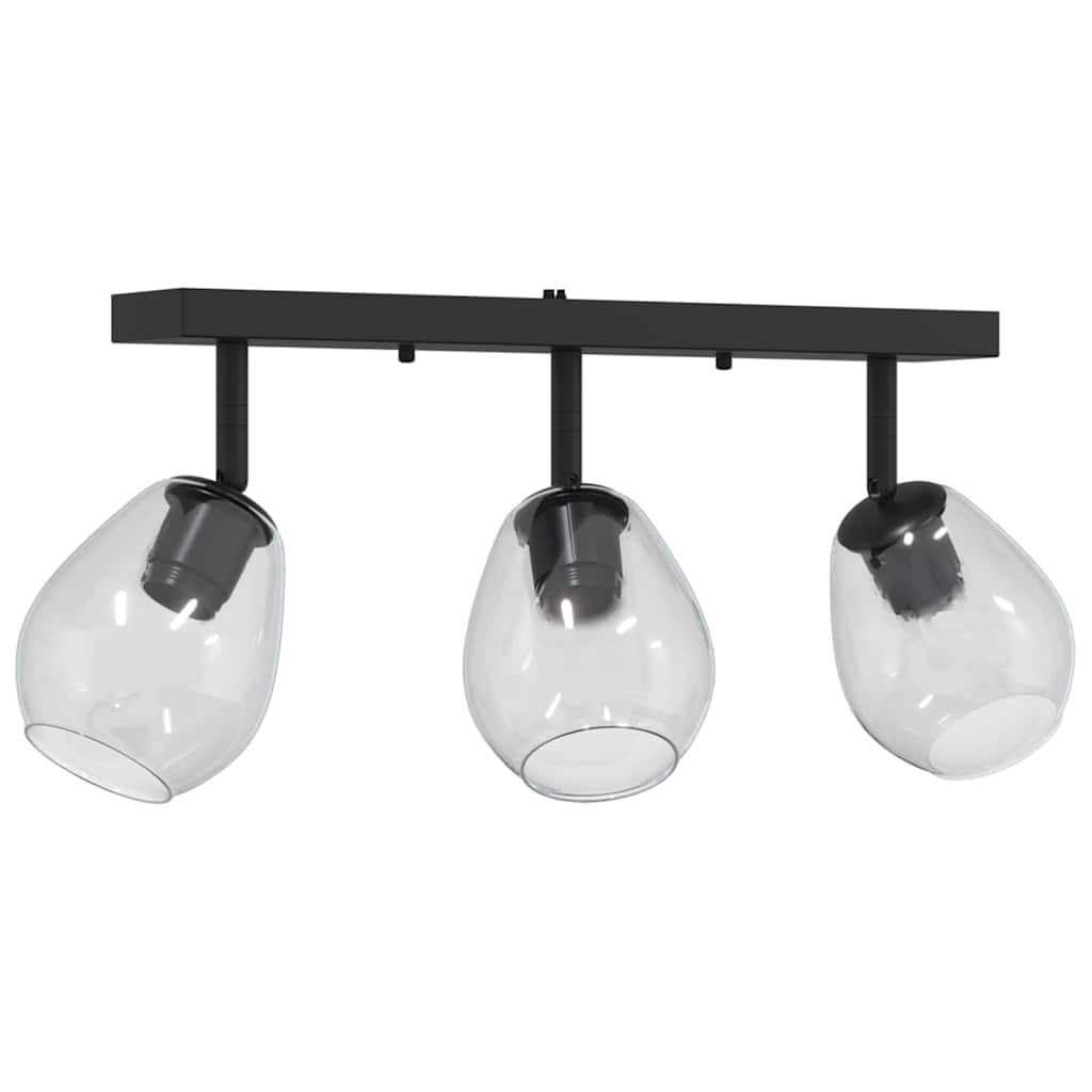 Deckenstrahler Schwarz 54 x 13 x 26 cm Glas und Metall