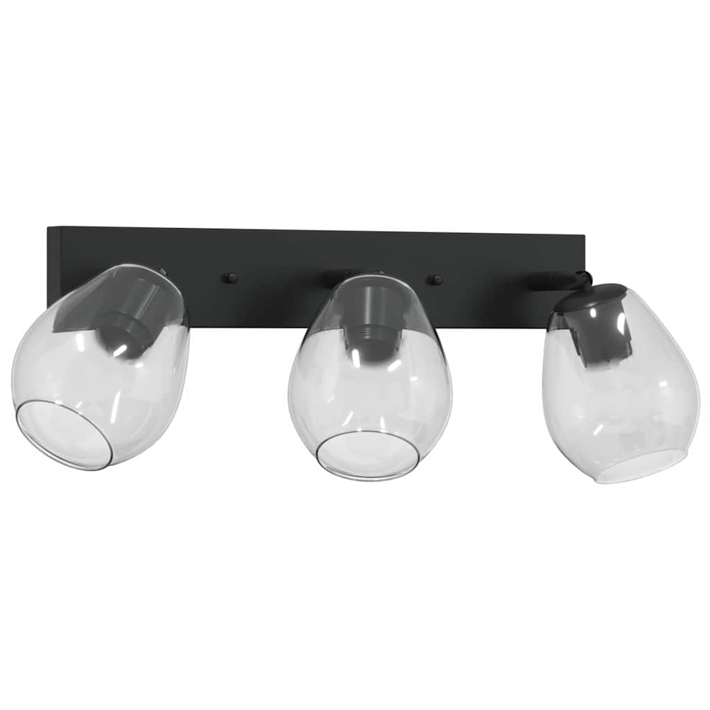 Deckenstrahler Schwarz 54 x 13 x 26 cm Glas und Metall