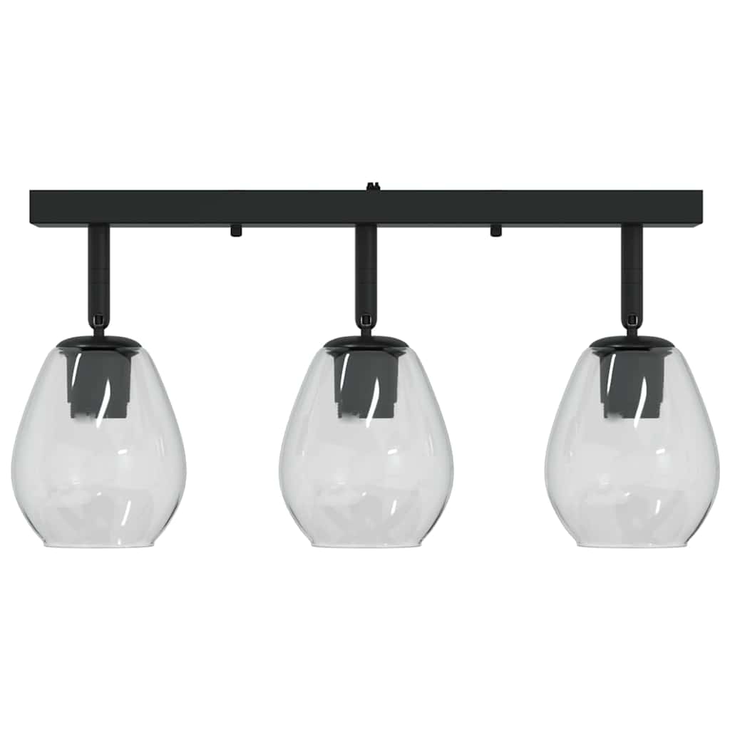 Deckenstrahler Schwarz 54 x 13 x 26 cm Glas und Metall