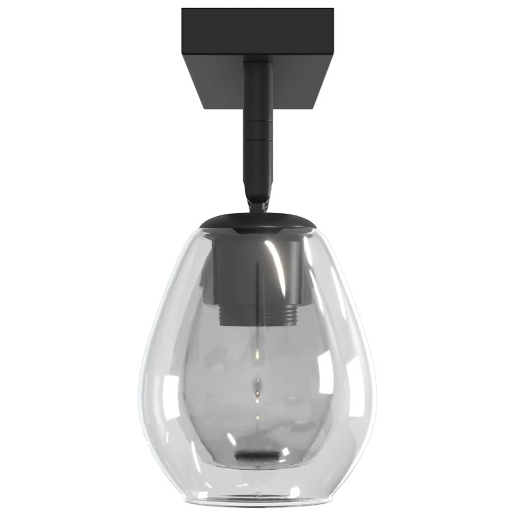 Deckenstrahler Schwarz 54 x 13 x 26 cm Glas und Metall